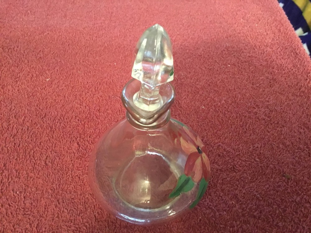 Painted Glass Cruet w / Stopper
