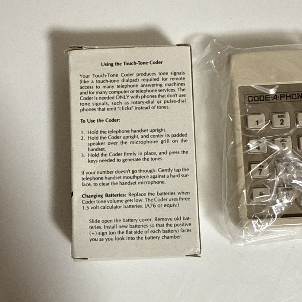 Touch-Tone Coder ACC-588 Code-A-Phone Covert Rotary Phones Dialpad Vintage NOS