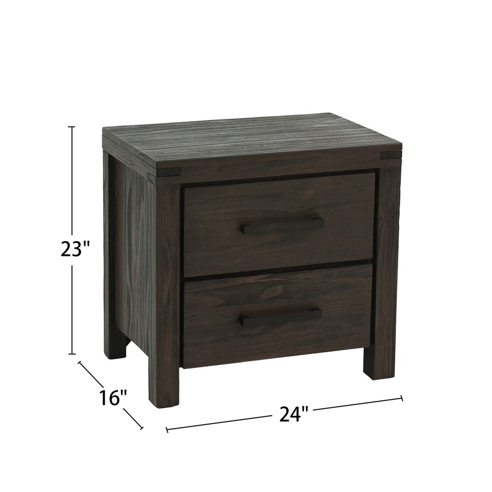 2 Drawers Nightstand In Espresso