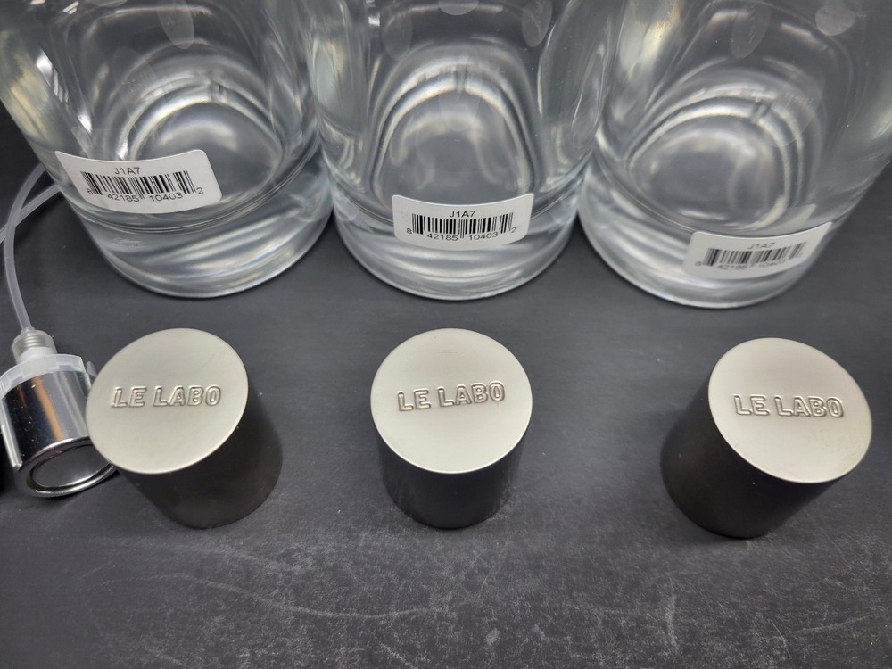 3 Pack Empty Cologne Perfume 3.4oz / 100mL Glass Bottle Atomizer Spray "Le Labo"