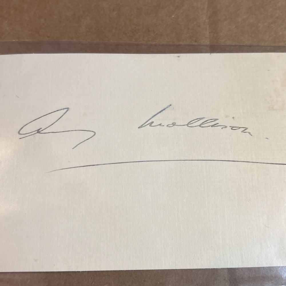 Amy Mollison Signed Index Card With COA
