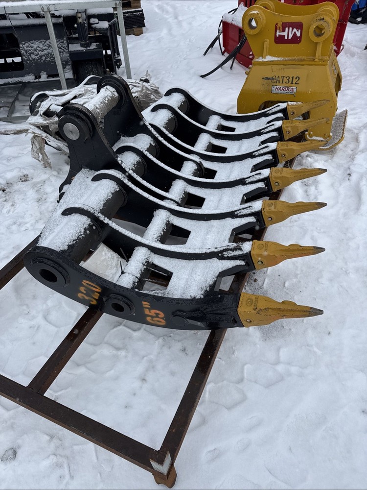 Cat 320 65 Inch Excavator Root Rake 80 Mm Pins