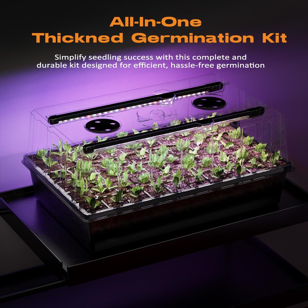Patigrow 60-Cell Self-Watering Seed Starter Tray with Grow Light Seed Starter...