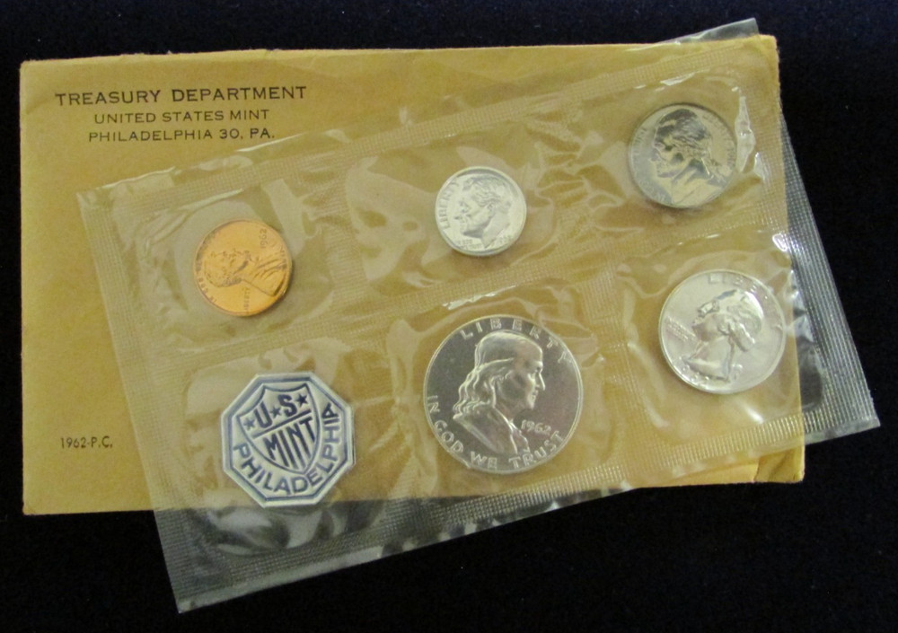1962 US Proof 5 Coin Set in Cello