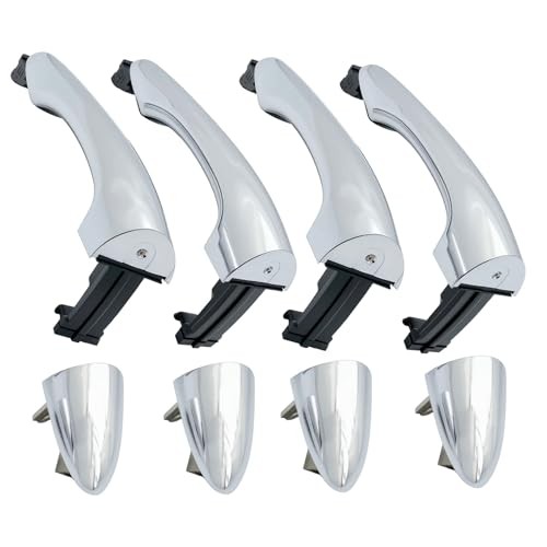 4 Pcs Chrome Front and Rear Driver Passenger Side Exterior Door Handle