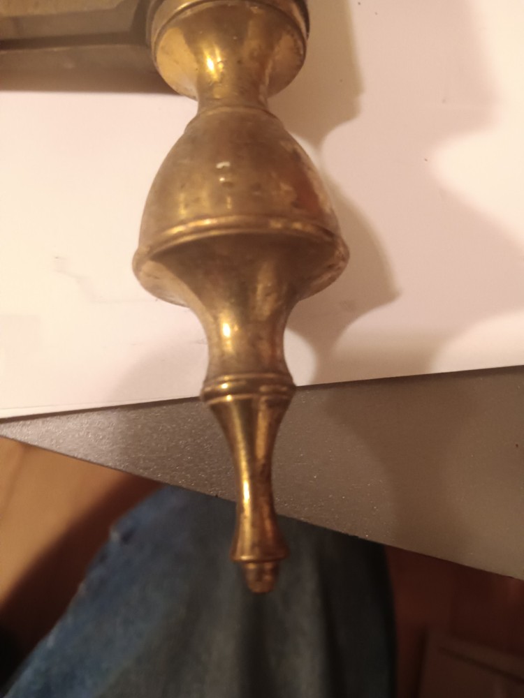 Vintage Lawrence Huge Solid Brass Finial Hinges 5x5