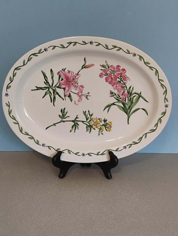 International China Floral Pattern Oval Serving Platter