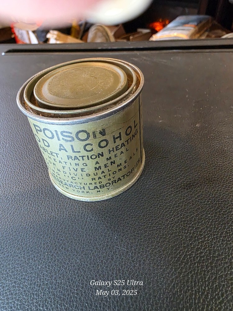 GI WWII Wood Alcohol C Ration Heater Can