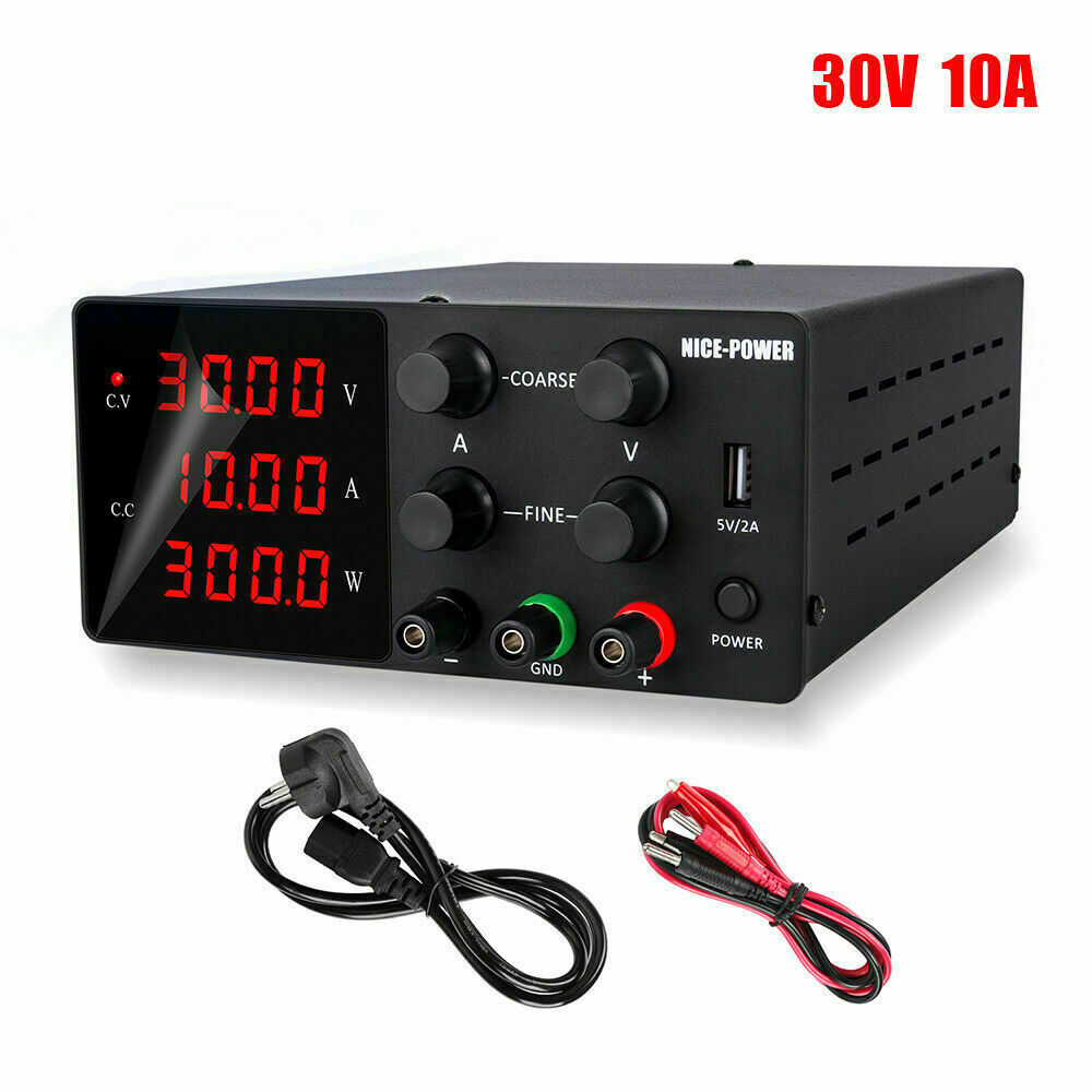 Regulated DC Laboratory Power Supply Adjustable Lab 30V 10A Voltage Regulator