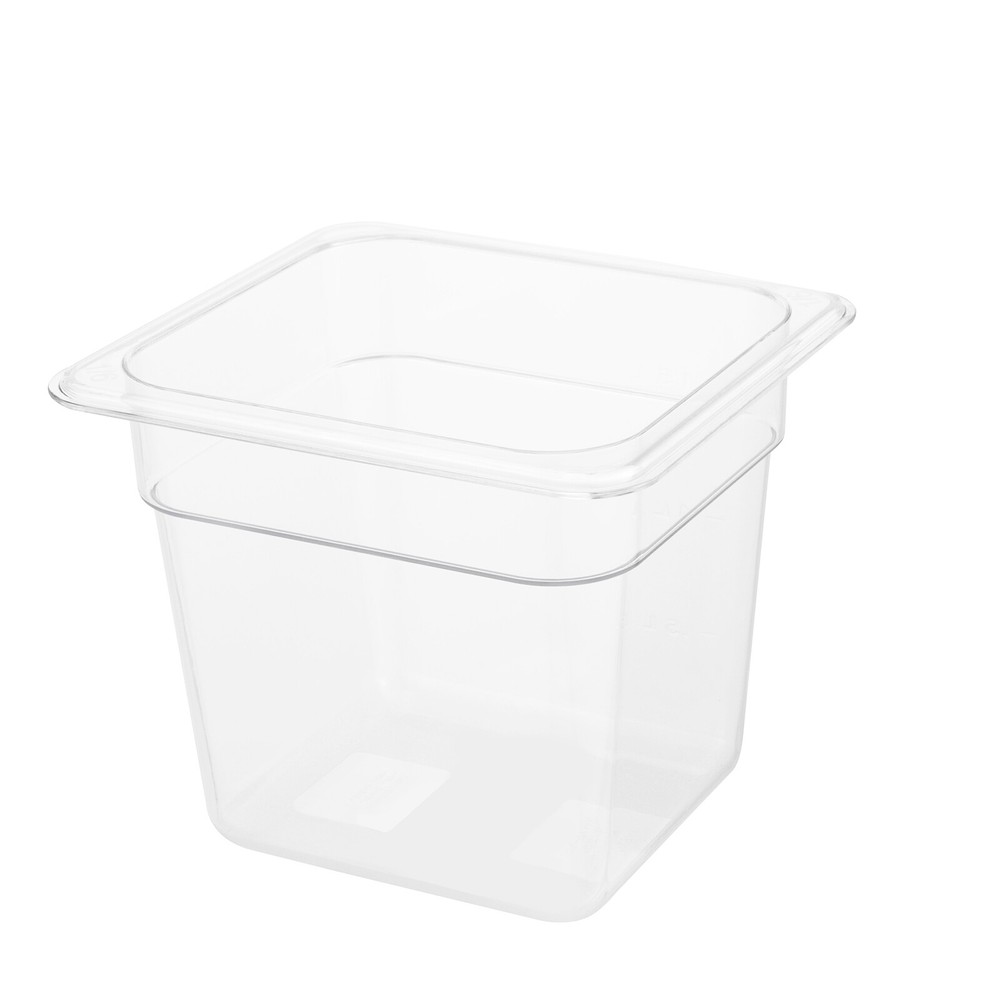 8 Pack 1/6 Size Clear Plastic Steam Prep Table Food Pan 4" Deep Polycarbonate