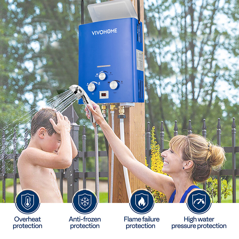 Portable LPG Propane Gas Hot Water Heater 6L Tankless Instant Boiler Outdoor RV