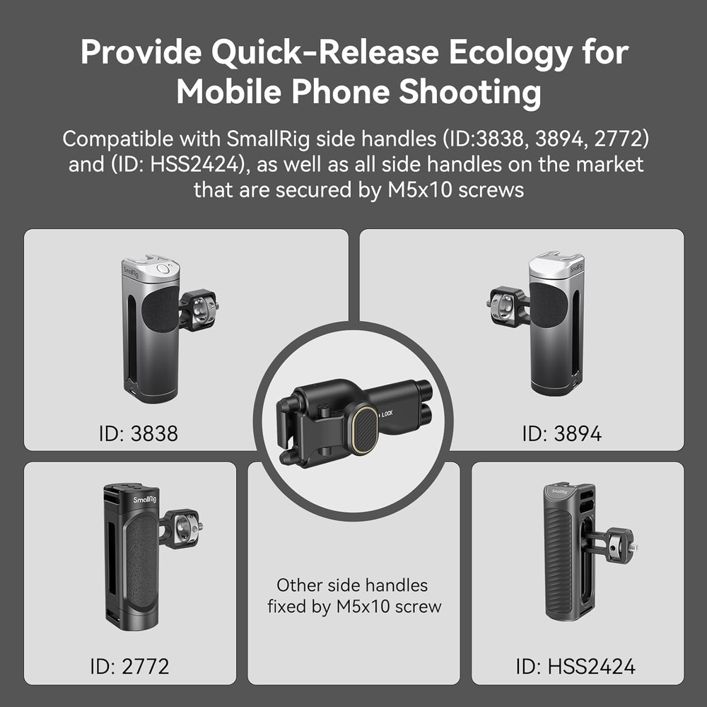 Side Handle Quick Release Adaptor, Suitable for Quick Release Phone Cage Series,