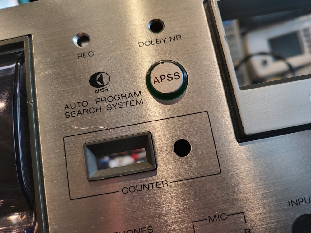 SHARP RT-1155 CASSETTE DECK FACEPLATE WITH PLASTIC FACE BACKING, FREE SHIPPING.