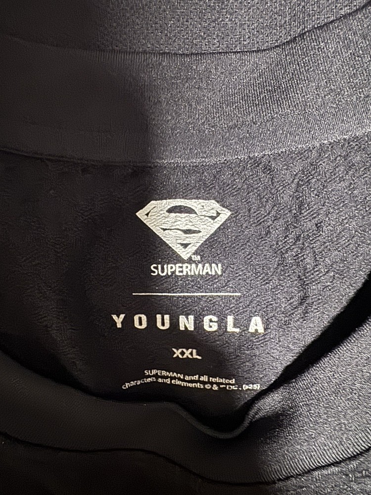 YOUNGLA 4117 SUPERMAN COMPRESSION TEE BLACK/RED UNRELEASED XXL .SUPERBOY VERSION