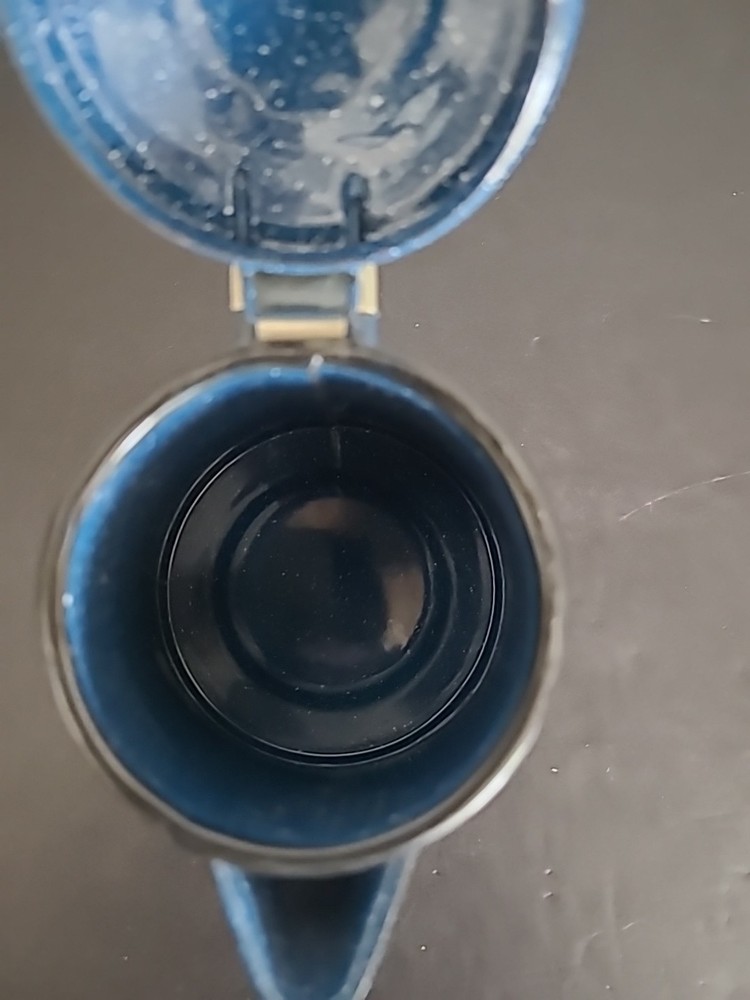 Blue And White Speckled Enamelware Coffee Percolator