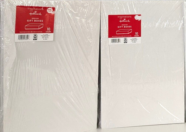 Hallmark (2-PACK) - 20 count - White Medium Gift Boxes NWT  14.2" x 9.5" x 1.8"
