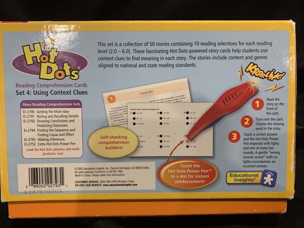 Hot Dots - Using Context Clues Reading Comprehension Cards Grades 2 - 6
