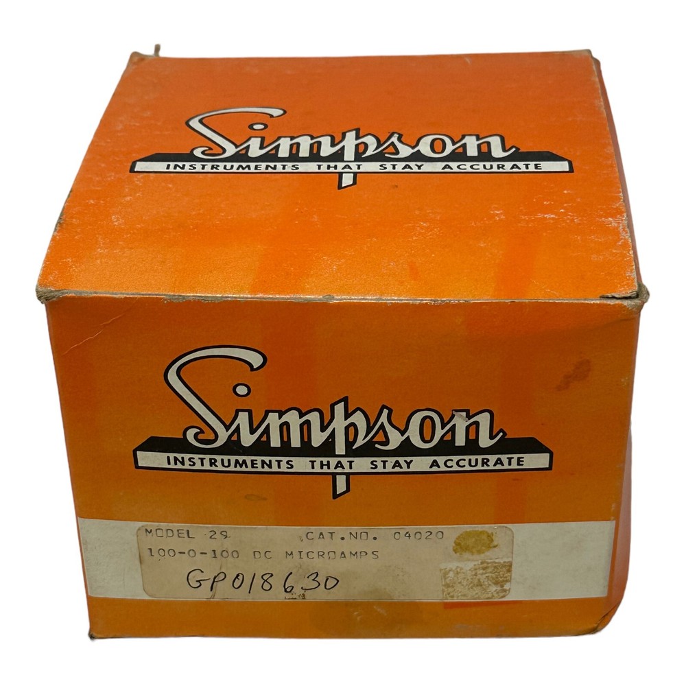 SIMPSON MODEL 29 MICROAMPERES PANEL METER NEW/NOS