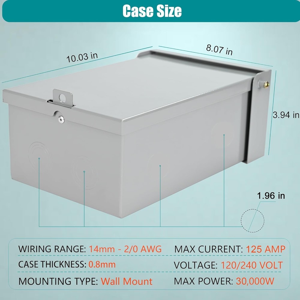 Automatic Transfer Switch, 125 Amp 3 Pole Auto Transfer Switch for Home Generato