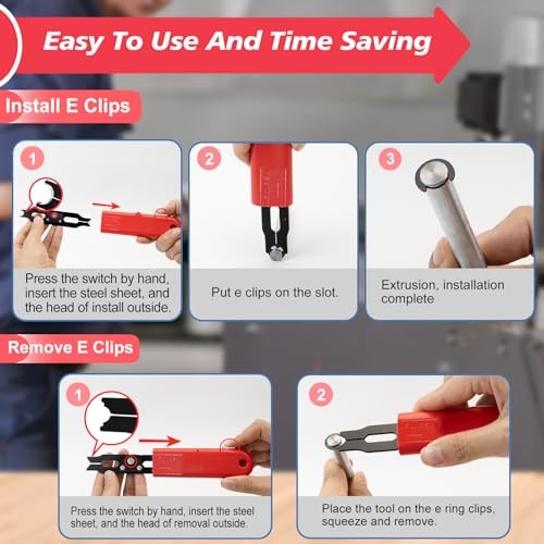 E Clips Assortment Kit with Removal and Installation E Clip Tool - E Clips