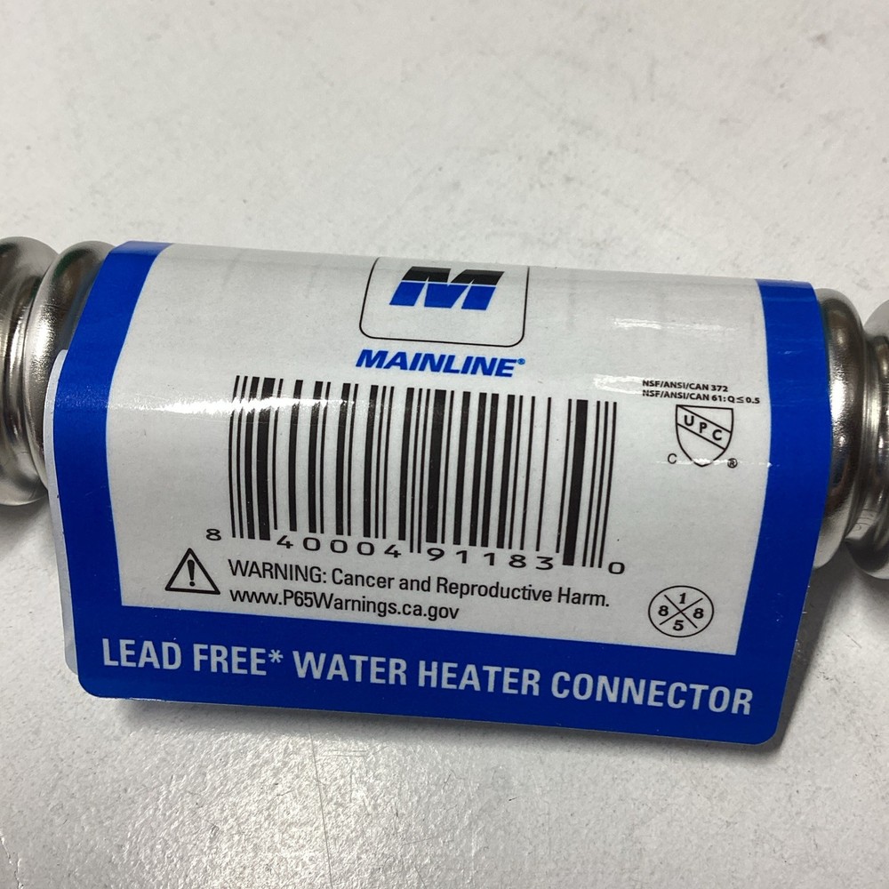 Mainline MLW0148002 Water Heater Connector Hose 3/4" FIP X 3/4" FIP X 18"