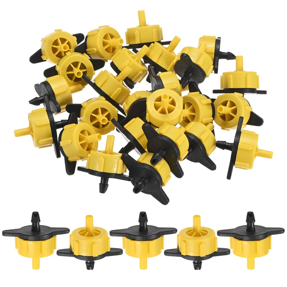 100-Pack Drip Irrigation Emitters, 0.5 GPH Plastic Irrigation Drippers [Yellow]