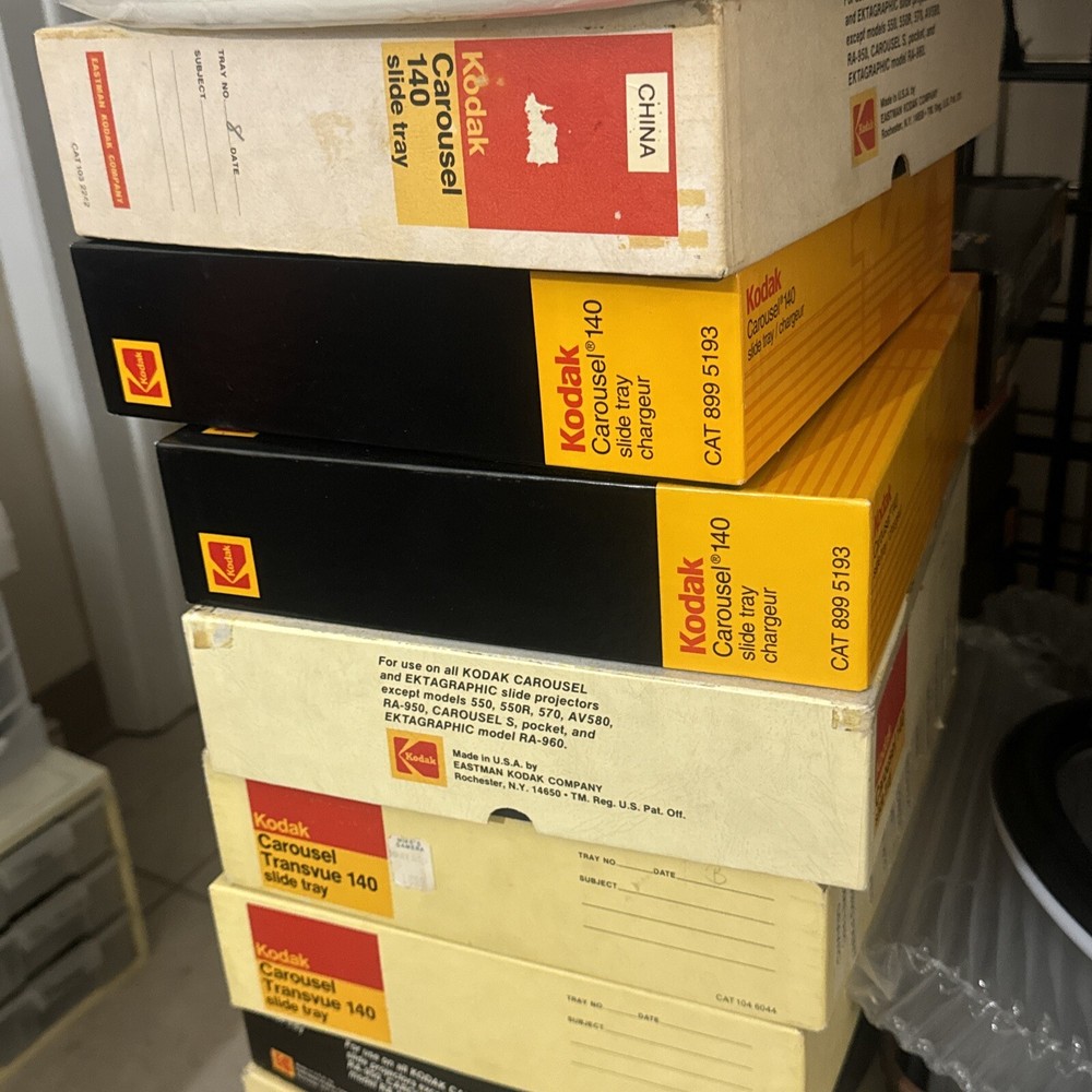 5 Kodak carousel 140 trays assorted
