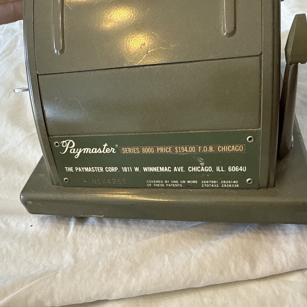 Paymaster Ribbon Writer Series 8000 With Key