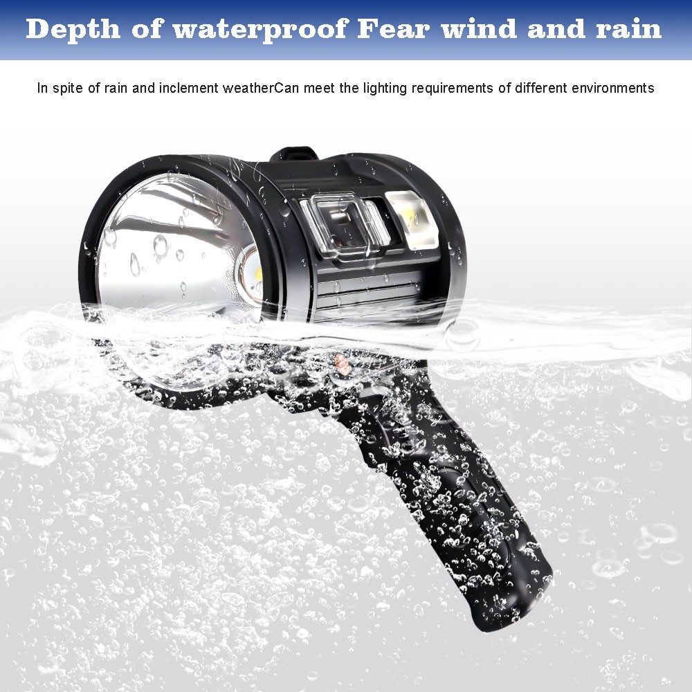 90000LM Bright Flashlight Searchlight LED USB Rechargeable Spotlight Handheld