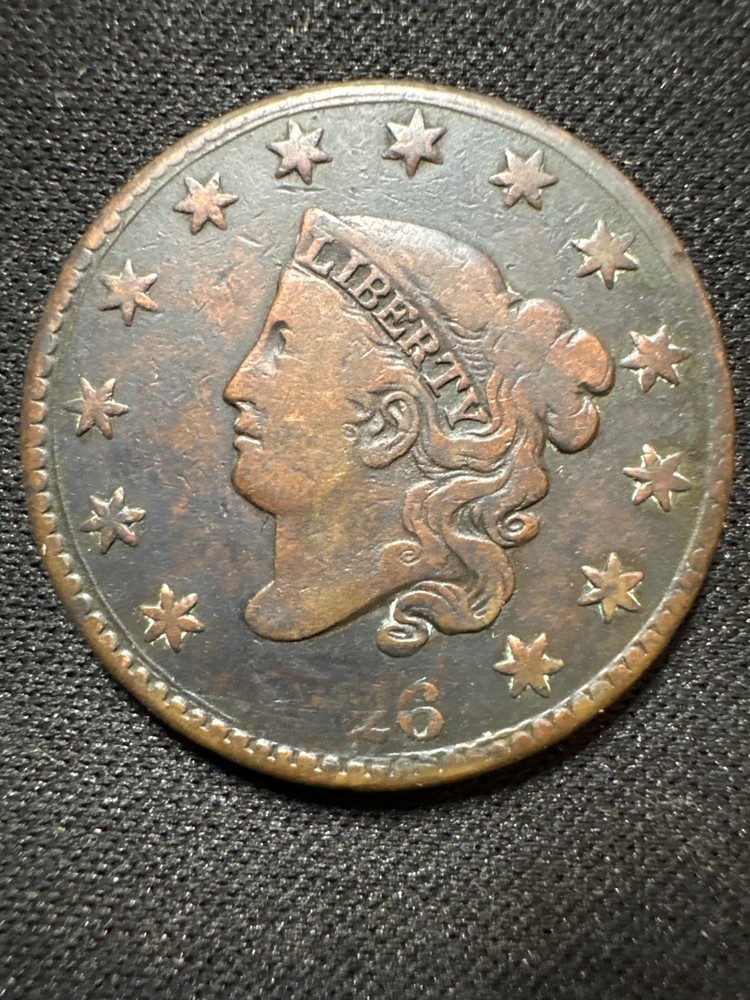 1826 US Coronet Head Large Cent - Worn/Partial Date (Missing "18")