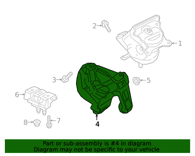 Genuine GM Passenger Side Engine Mount Frame Side Bracket 84382620