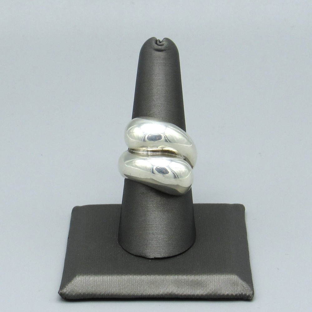 Bold Sterling Silver Two Domes Ring From Mexico Size 8.75