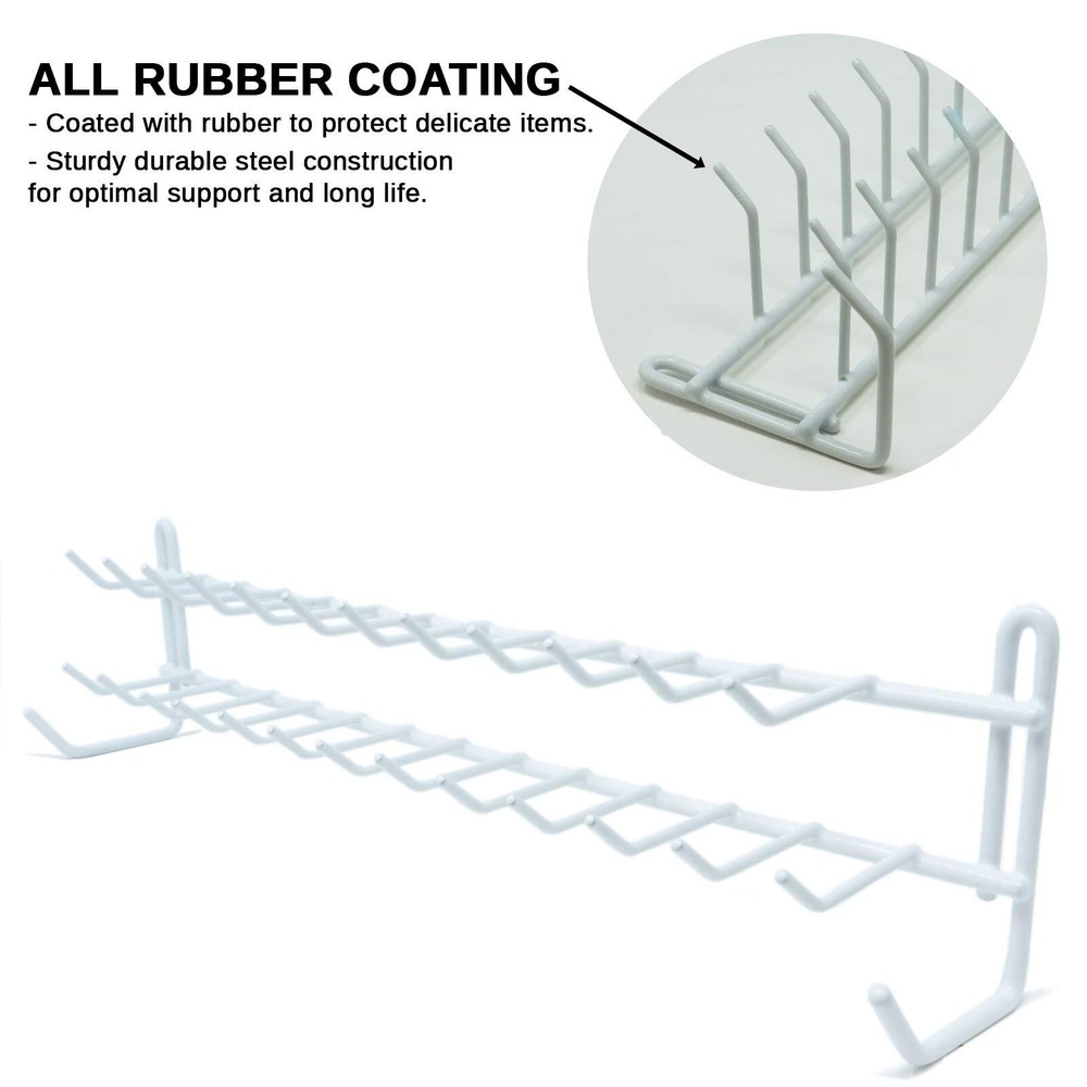 Wall Mount Tie And Belt Rack Organizer White 2 Pack