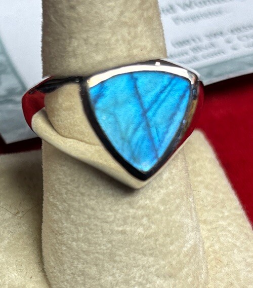 mens sterling silver ring Size 11 Labradorite