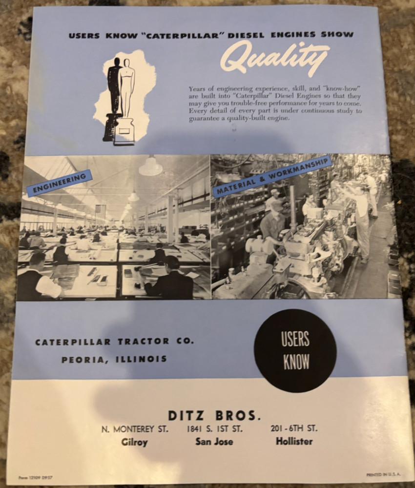 Caterpillar CAT Users Know Caterpillar Diesel Engines Brochure AMIL26