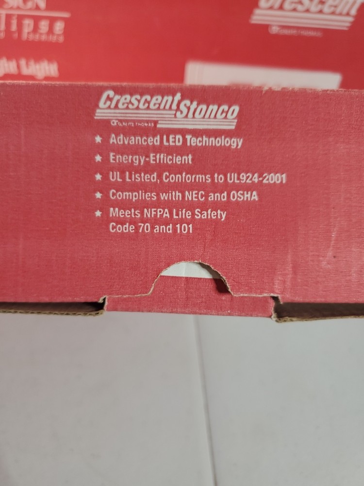 Crescent Universal SP Red LED Exit Light NOS CPRW32E