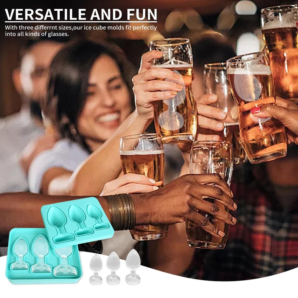 Prank Fun - Ice Cube Mold Tray Novelty, Silicone Blue, Blue