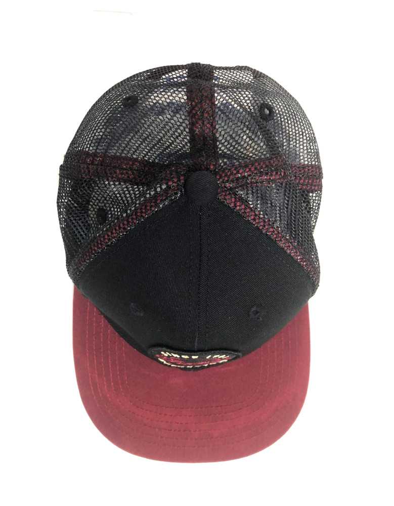 Indian Motorcycle 1901 Script Patch Trucker Hat Black & Red Snap Back Free Ship