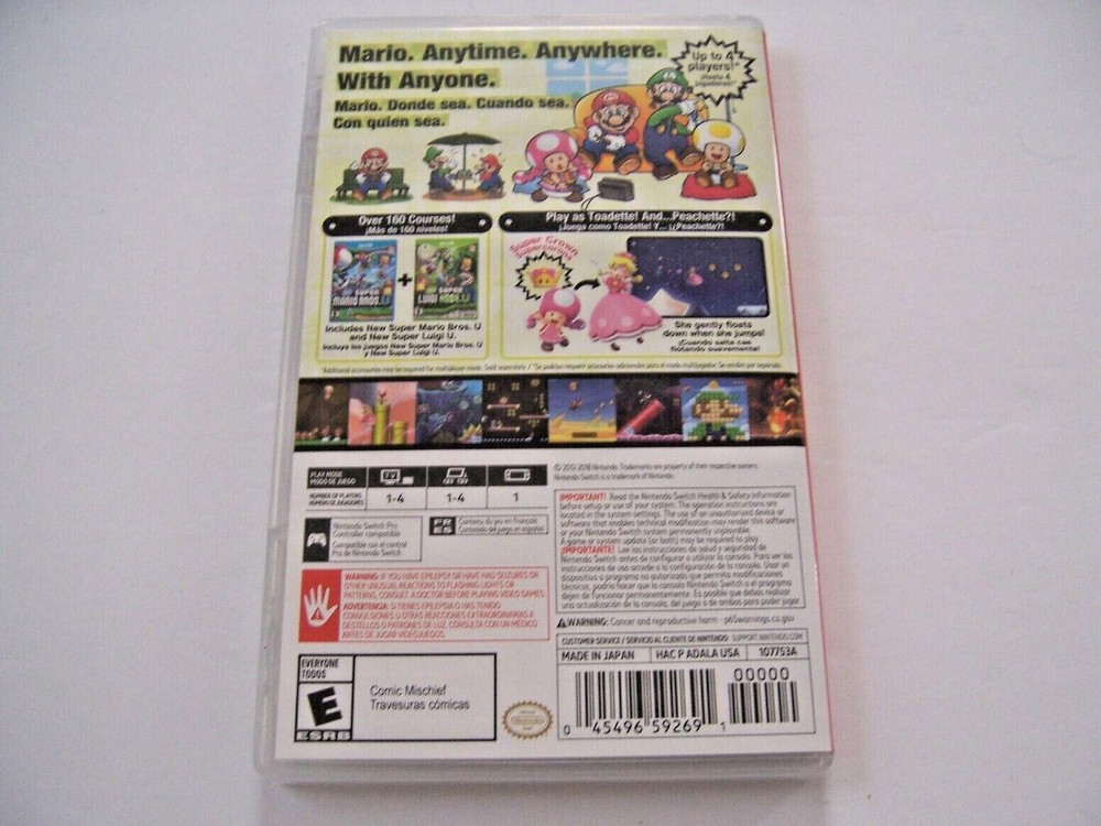 Replacement ORIGINAL Case Box Insert Nintendo Switch Super Mario Bros. U Deluxe