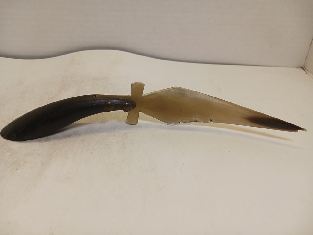 Vintage Bone Knife With Horn Handle
