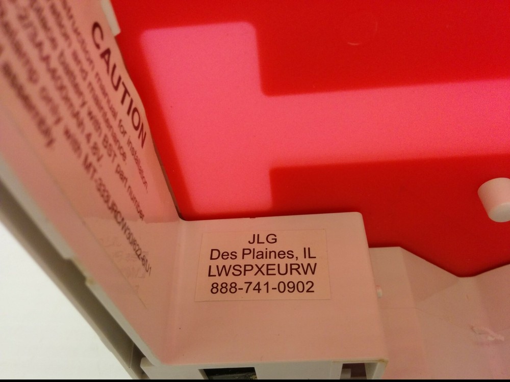 EMERGENCY LIGHTED EXIT SIGN MODEL #LWSPXEURW, RED & WHITE, NNB