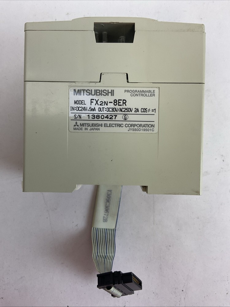 MITSUBISHI FX2N-8ER PROGRAMMABLE CONTROLLER OUT 30VDC 250VAC 2A IN 24VDC .5mA
