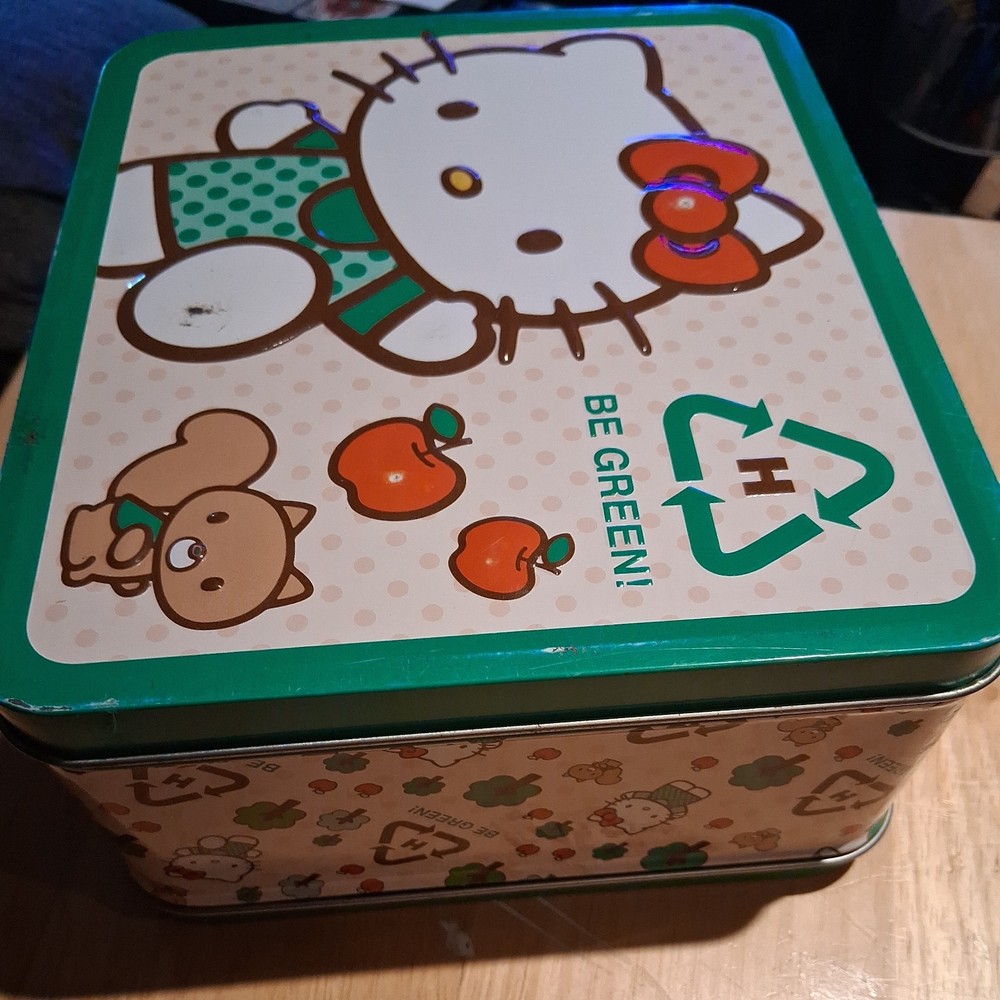 Hello Kitty Be Green Tin Green Lunch Box 2010