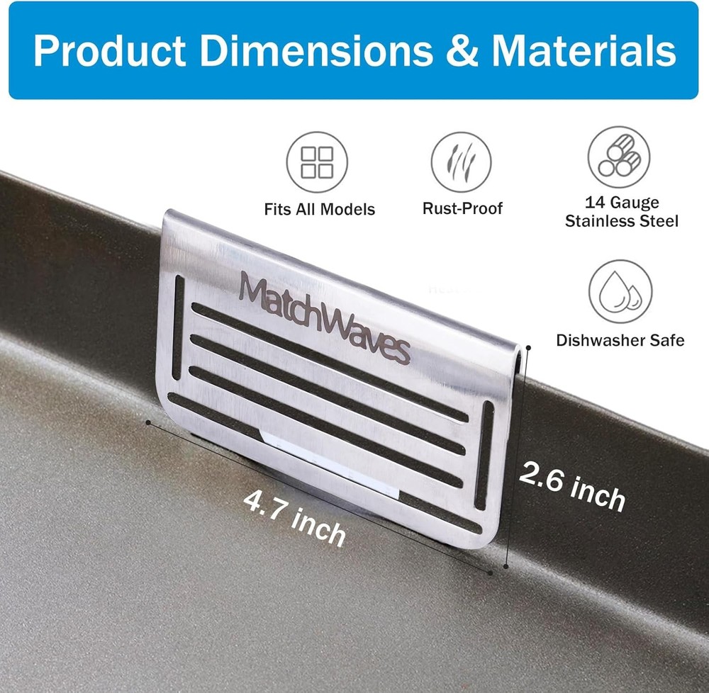 Blackstone Grease Gate for Griddle Guard, Food 1 Pack, Silver