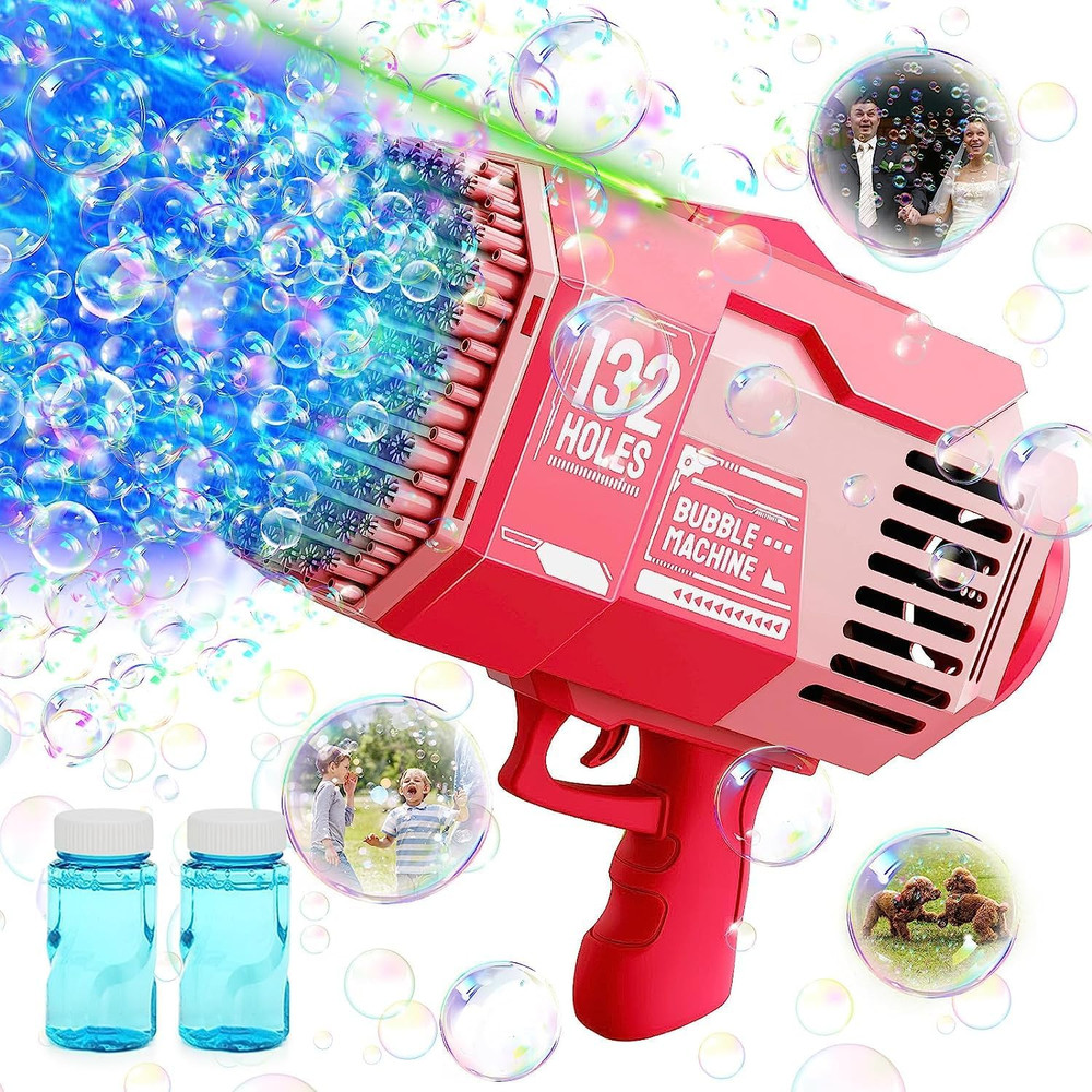 Bubble Gun, 132 Holes 35000+ Bubble per Minute Bubble Blower