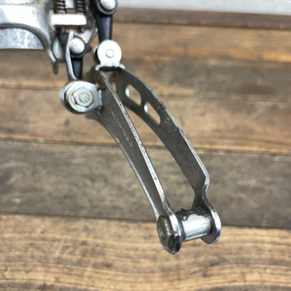Vintage Campagnolo Super Record Front Derailleur 3 Hole Clamp Bottom Pull Wing