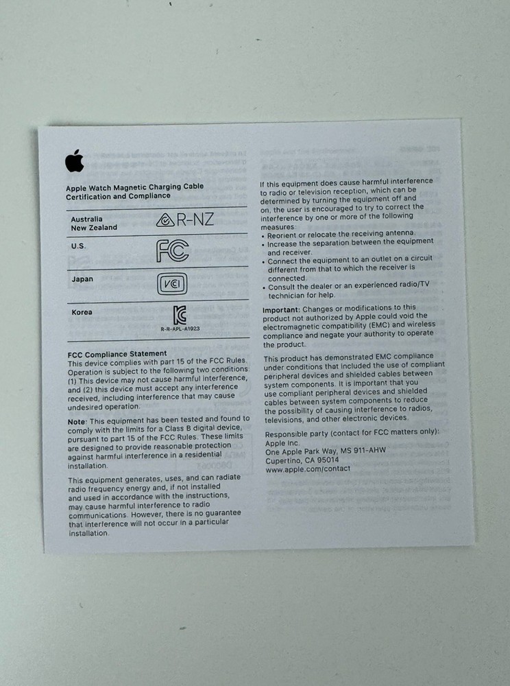 Apple Watch Magnetic Charging Cable (1m) With Box