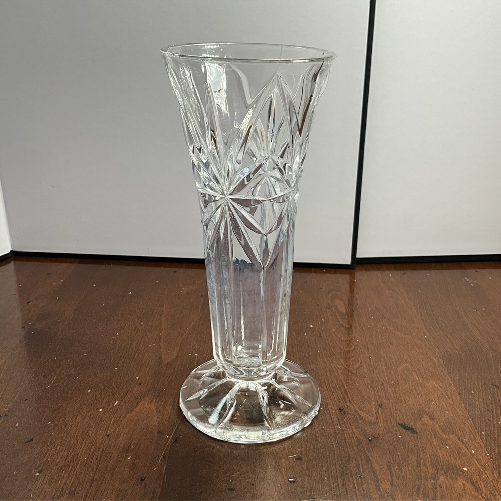 7” Cut Glass Bud Vase 3” Opening