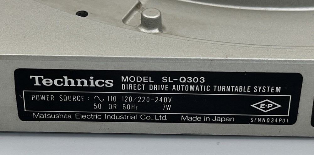 Technics SL-Q303 Turntable Original Silver Plinth Top Cover OEM