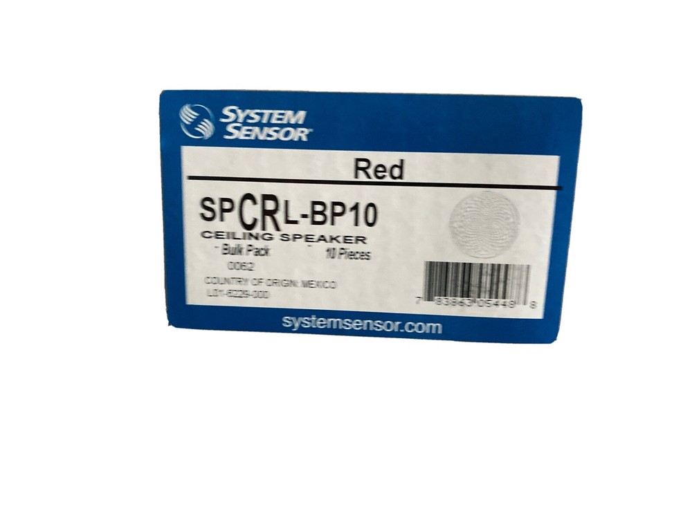 SYSTEM SENSOR SPCRL-BP10 - Speaker Only, Ceiling, Red, Bulk Pack of 10 Units